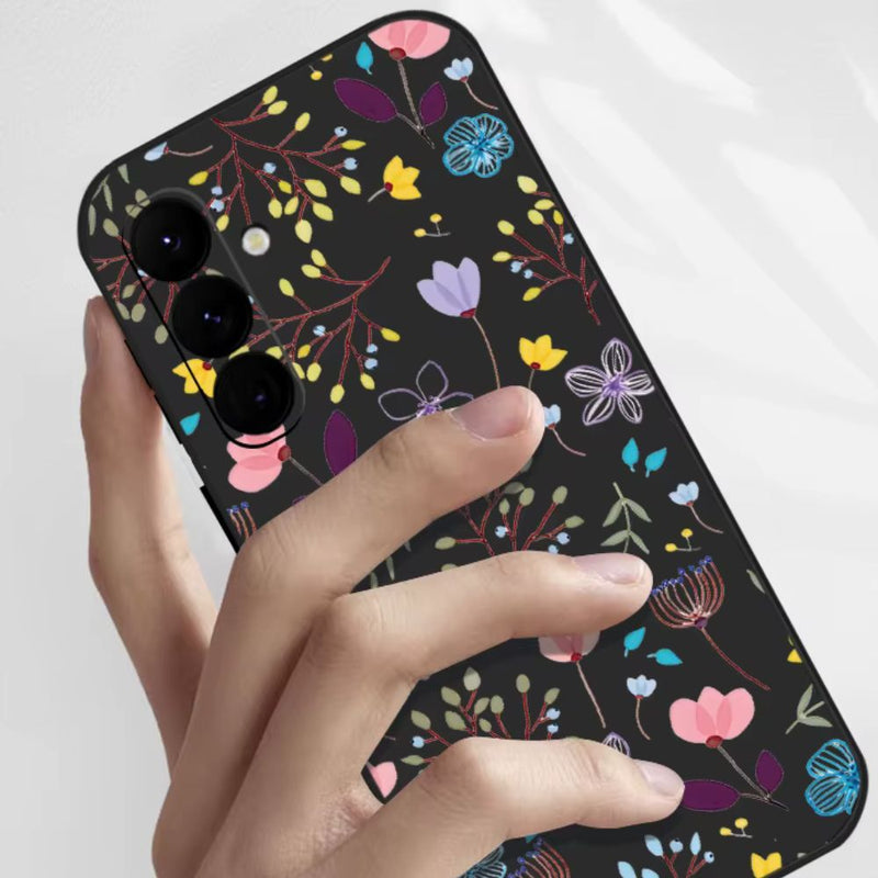 Capa Floral Samsung de Silicone com Cordão