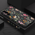 Capa Floral Samsung de Silicone com Cordão