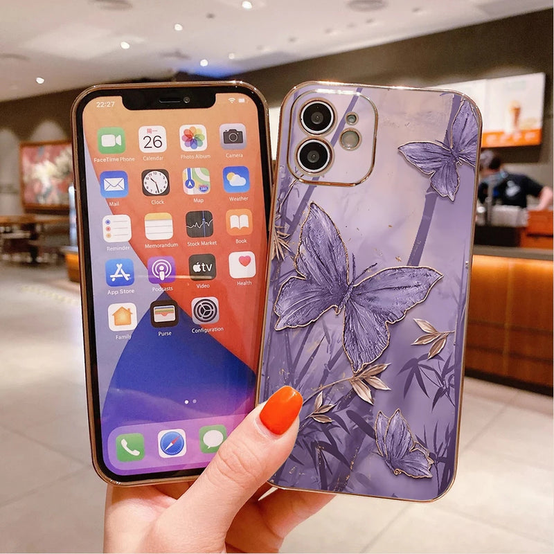 Capa Infinix Smart de Borboleta com Auto-Relevo e Proteção de Câmera