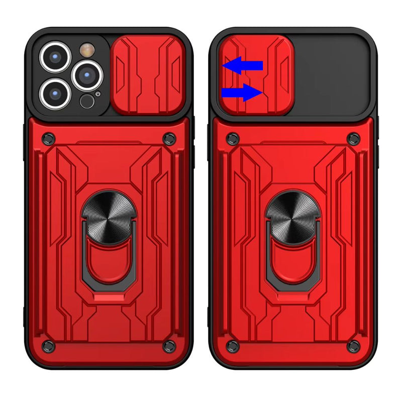Capa iPhone Magnética com Slot de Cartão e Anel Giratório