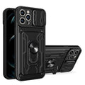 Capa iPhone Magnética com Slot de Cartão e Anel Giratório