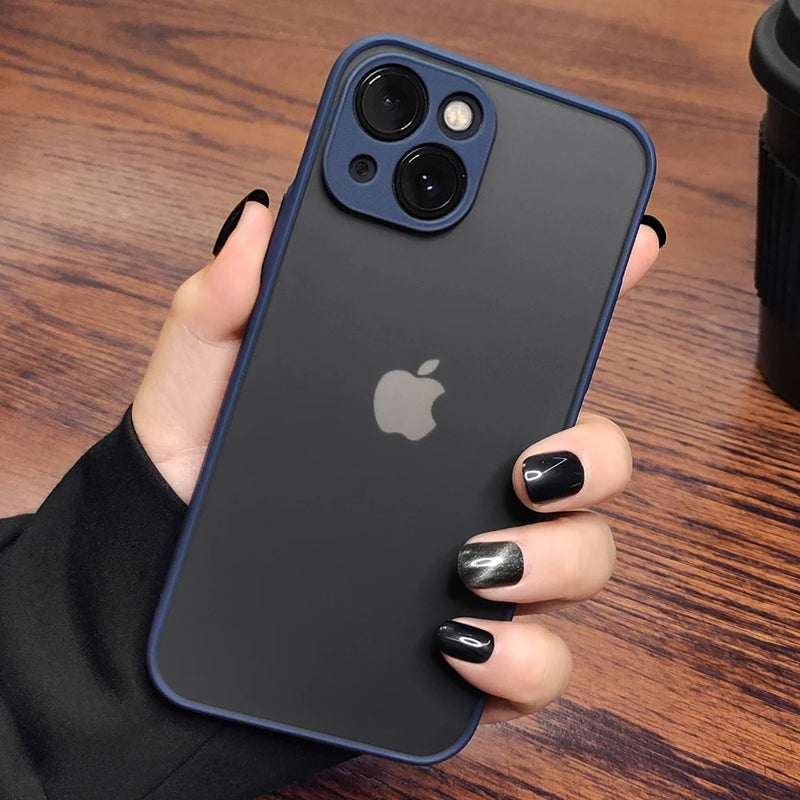Capa iPhone Transparente Fosca com Proteção Anti-Queda