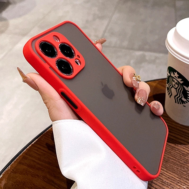 Capa iPhone Transparente Fosca com Proteção Anti-Queda